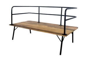 Banc de jardin pliable en bois de manguier et fer, mobilier d'extérieur durable, chaises d'extérieur imperméables en fer, ensemble de jardin - Product Image 2