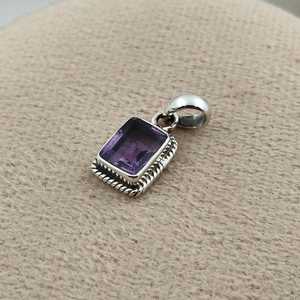 Sterling Silver <b>Amethyst</b> Pendant Handmade February Birthstone Purple Gemstone Pendant Elegant Jewelry Gift For Women - Product Image 2