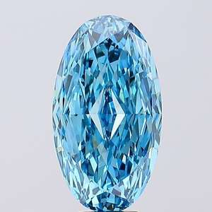 Diamante Cultivado en Laboratorio, Corte Ovalado, 10.05ct, HPHT CVD, Azul Intenso, Certificado IGI, Calidad VVS2, Diamante Suelto, Esplendor Brillante, 16x13mm - Product Image 1