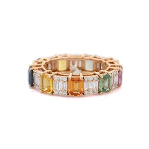 14K Yellow <b>Gold</b> <b>Opal</b> Wedding <b>Ring</b> with Pear Cut Diamond Accents - Product Image 4