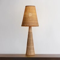 Petite lampe en rotin pour tables de restaurant, lampe de table tressée à la main, prix bas auprès d'un grossiste