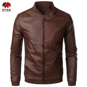 Veste en cuir pour homme avec logo personnalisé, finition premium, couleur unie, grande taille, OEM ODM, vente en gros - Product Image 2