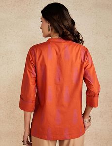 เสื้อคุर्ติผ้าฝ้ายพิมพ์ลายตรงสำหรับผู้หญิง - Product Image 2