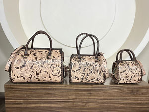 Bolsos de Viaje de Cuero Genuino con Diseño Floral, Estilo Elegante, Bolsos de Lona Unisex de Lujo, Ideales para Viajar - Product Image 5