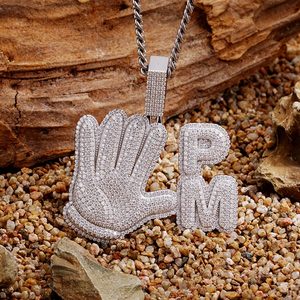 Pendentif personnalisé en argent 925 avec lettres, micro-pavé de pierres de moissanite VVS, bijoux hip-hop pour hommes et femmes - Product Image 2