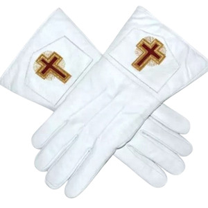 Guantes Masónicos de Algodón y Spandex Transpirables con Cruz Roja y Logotipo Personalizado para Caballeros Templarios, Aptos para las Cuatro Estaciones - Product Image 6