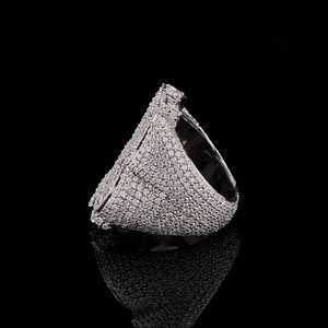 Luxury Iced Out Moissanite Statement <b>Ring</b> <b>for</b> <b>Men</b> White Gold Finish Baguette Cluster Hip Hop Jewelry Gift - Product Image 1