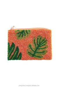 Pochette à fermeture éclair CHILL faite à la main sur le thème de l'été, porte-monnaie perlé avec broderie amusante, grande capacité, doublure douce en coton, idéale comme cadeau - Product Image 2