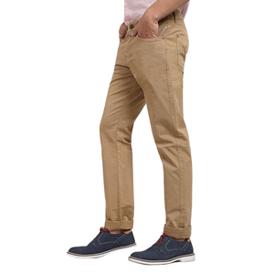 Pantalon décontracté en coton pour homme, coupe droite, taille mi-haute, braguette boutonnée, anti-plis, poches, idéal pour l'automne - Product Image 4
