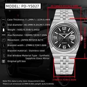 Reloj de Pulsera Automático para Hombre, Marca de Lujo Pagani Design YS027 Original, Nuevo Reloj Mecánico de Acero Inoxidable - Product Image 2