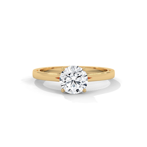 Bague de fiançailles en diamant de laboratoire, taille brillant rond, 4 griffes, plaqué or, bijoux de mariage pour femme - Product Image 1