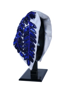 Diadema Turbante Hecha a Mano con Cuentas para Mujeres y Niñas, Diadema Negra y Dorada con Nudo, Accesorio de Moda, Colecciones de Boutique - Product Image 4