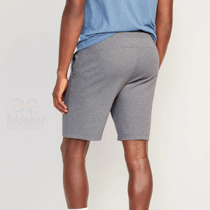 Shorts Bermuda en Coton Gris Clair pour Homme, Taille Mi-Haute, Fermeture à Cordon, Poches Avant, Décontracté, Respirant, en Tissu Tricoté - Product Image 4