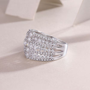 women elegant sparkling design 925 sterling silver moissanite engagement wedding <b>ring</b> anniversary bridal and Unisex band - Product Image 4