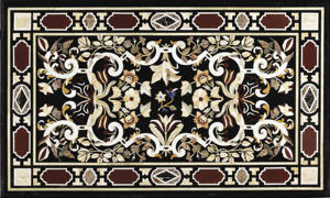 Plateau de table en marbre avec incrustation de pierres précieuses Pietra Dura - Product Image 6