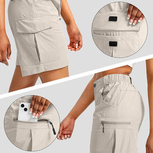 Shorts décontractés sportifs pour hommes 100 % coton, anti-plis, respirants, séchage rapide, en toile, taille mi-haute, avec cordon de serrage et poches - Product Image 3