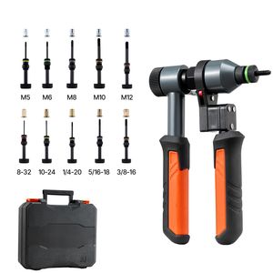 Kit di Utensili a Cricchetto per Rivnut da 9 Pollici con 10 Mandrini e 100 Dadi, Misure Metriche e SAE (M5, M6, M8, M10, M12) per Fissaggio, Include Chiave per Rivnut - Product Image 1