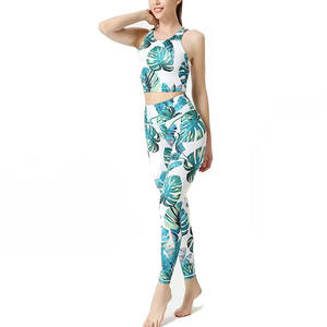 Conjunto de Yoga Cómodo para Mujer, Ligero, Sin Mangas, Corto, Ajustado, de 2 Piezas, Transpirable, Ecológico, Antibacterial, Ropa de Gimnasio - Product Image 4