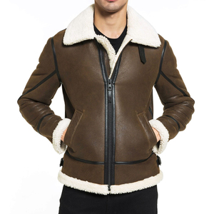 <b>Men</b> Shearling <b>Leather</b> <b>Jacket</b> Classic & Trendy Styles <b>Men's</b> Fur Collar Shearling Brown Sheepskin <b>Leather</b> <b>Jacket</b> Winter Wear Whole - Product Image 4