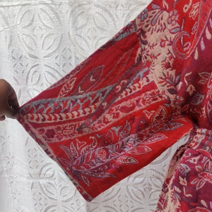 Kimono de Lujo Tejido a Mano con Diseño Paisley, de Lana, con Cinturón para Atar en la Cintura, Manga Corta, Bata de Estar por Casa, Ropa para Relajarse en Casa - Product Image 4