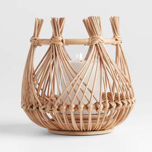 Rattan Natural Table and Hanging <b>Lanterns</b> <b>Candle</b> <b>Lantern</b> Lamp With Handle Great for Wedding and Home Decorations - Product Image 4