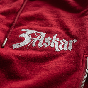 กางเกงวอร์มผ้าฟลีซสีแดงสำหรับผู้ชาย ยี่ห้อ Askar เอวยางยืด มีเชือกผูก ลายทางด้านข้าง พิมพ์ลายแตก สไตล์ลำลองสำหรับฤดูใบไม้ร่วง - Product Image 3