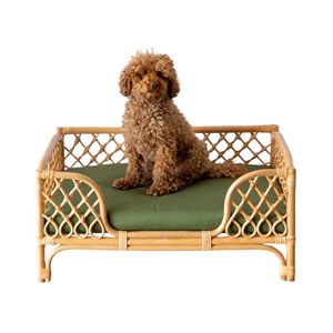 Cama para Perros y Gatos de Ratán Natural al por Mayor, Cojín Ecológico de Mimbre Tejido para Mascotas, Sofá de Lujo para Interiores, Directo de Fábrica de Vietnam - Product Image 1