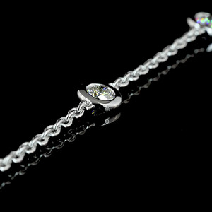 Collier pour femme avec diamant de laboratoire taille brillant serti clos, en or 10K 14K 18K et argent sterling 925 935, cadeau de fiançailles et de mariage - Product Image 3