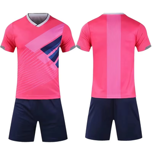 Conjunto de Uniforme de Fútbol Personalizado con Impresión, para Hombre, Transpirable, de Secado Rápido, con Cuello en V, de Poliéster, para Deportes de Verano, OEM - Product Image 6