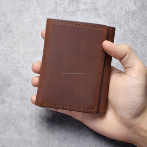 <b>Mens</b> Genuine Leather Tri Fold <b>Wallet</b> Custom Logo Luxury Real Cowhide Credit <b>Card</b> Holder Compact Billfold Bag LTW-0125 - Product Image 6