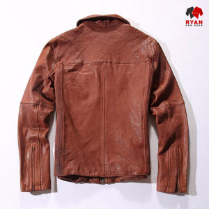 แจ็คเก็ตหนังแท้แบบสั่งทำพิเศษสำหรับผู้ชาย ยี่ห้อ Ryan Pro Gear เนื้อผ้านุ่มสบาย ระบายอากาศได้ดี พร้อมโลโก้แบบสั่งทำ - Product Image 2