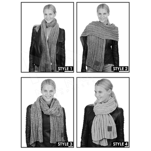 Écharpe longue en tricot pour femme, couleur unie, isolation thermique, accessoire chaud d'hiver, style classique, matière acrylique - Product Image 6