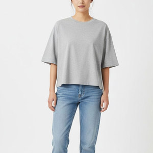 T-shirt pour femme style urbain, coupe classique, 100% coton tricoté, séchage rapide, léger, confortable, moderne, décontracté, été - Product Image 1