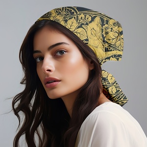 Hot Sales Custom Logo Printed Square Silk Satin <b>Head</b> <b>Scarf</b> <b>Bandana</b> Wholesale Silk Scarfs - Product Image 2