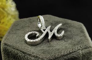 Pendentif personnalisé lettre initiale en moissanite VVS glacée, argent sterling 925 plaqué or, sertissage griffe, diamant Dvars, luxe Hip Hop - Product Image 6