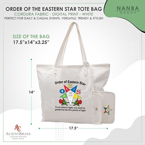 Sacs fourre-tout blancs imperméables Masonic Eastern Star avec broderie et fermeture éclair, fabrication OEM ODM sur mesure - Product Image 6