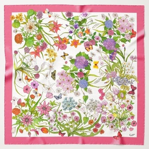 <b>Hot</b> Selling Vintage <b>Red</b> Floral Print Scarf Elegant Botanical Square Fashion Stylish Boutique and Casual Daily Wear Silk Scarfs - Product Image 4