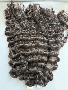 Burmese Curl Hair Weft Raw Vietnamese Hair 100% Human Hair Natural Black Curly Double Drawn Extensions - Product Image 3