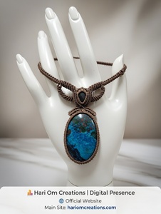 สร้อยคอเชือกถักมาคราเม่หยกทำมือ พร้อมจี้พลอยสีเขียวอมฟ้า สายสีน้ำตาล ปรับความยาวได้ ของขวัญเครื่องประดับ - Product Image 3