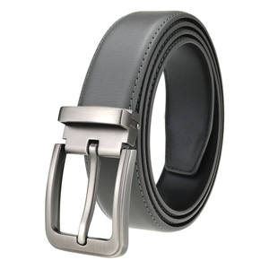 Cinturón de Cuero Genuino para Hombre, Color Sólido, Hebilla de Acero Rectangular, Estilo Casual, Duradero - Product Image 4