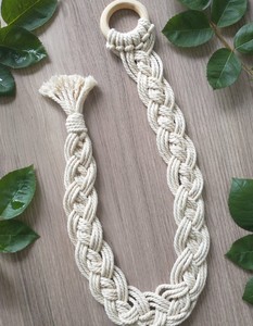 Custom Color, Set of Two, Braided Macrame <b>Curtain</b> Ties - Product Image 4