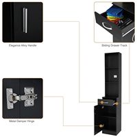 Station de salon commerciale moderne en bois écologique et réglable |   Armoire de rangement durable pour barbier et coiffeur avec tiroir
