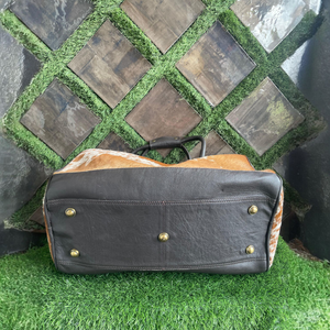 กระเป๋าเดินทางหนังแท้ลายขนวัว กระเป๋าถือแบบดัฟเฟิลสำหรับวันหยุดสุดสัปดาห์ กระเป๋าเดินทางขึ้นเครื่อง ทนทาน คุณภาพพรีเมียม LHTB-0041 - Product Image 2