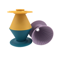 Jellyfish Ensemble de préparation de café portable, pliable, incassable, manuel, pour l'extérieur, résistant à la chaleur, en silicone, forme conique