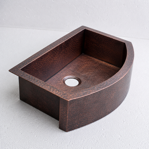 Handmade Hammered Copper Farmhouse <b>Kitchen</b> Sink <b>Apron</b> Front Single Bowl Copper Sink Undermount Luxury Bar Prep Wash Basin - Product Image 3