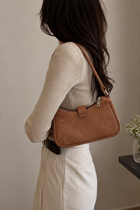 Bolso de Hombro Vintage de Cuero PU Marrón para Mujer, con Cierre de Cremallera de Poliéster, Correa Única, Estilo Bandolera/Hobo, para Viajes al Aire Libre - Product Image 5