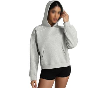 Sudadera con Capucha para Mujer, Cuello Alto, Tejido Jersey Transpirable, Mangas Farol, Personalizada con Estampado, para Invierno/Otoño - Product Image 3