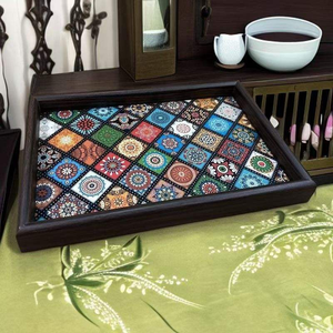 Bandeja Decorativa de Madera de Lujo Estilo Bohemio para Mesa de Centro, Barra de Cocina y Decoración del Hogar - Product Image 2