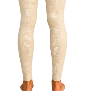 Leggings de equitación de cintura alta neutros para mujer, pantalones de equitación elásticos con textura y bolsillos delanteros - Product Image 6