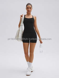 Conjuntos Deportivos de 2 Piezas para Mujer, Shorts de Cintura Alta con Bolsillos, Top Deportivo con Sujetador Incorporado, Cuello en V, Transpirable, Antibacterial - Product Image 5